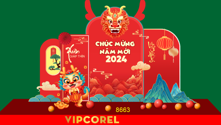 decor khu chụp ảnh tết 2024 #19