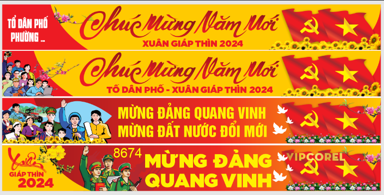 Băng rôn tết Giáp Thìn 2024 #3 Băng rôn tết Giáp Thìn 2024 #3
