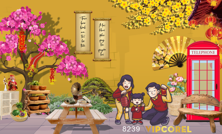 Tranh tiểu cảnh tết 2024 #1