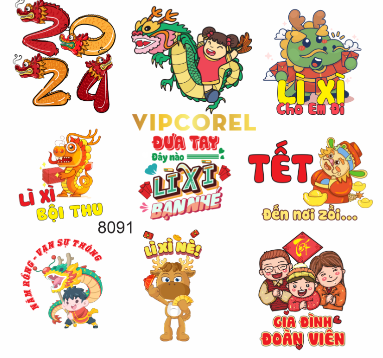logo in áo happy new year 2024