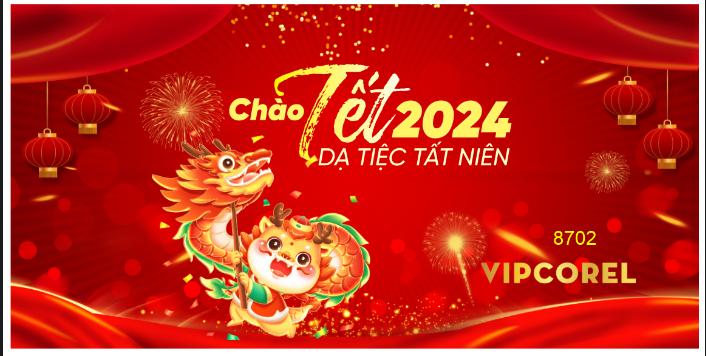 Backdrop chào tết 2024 - dạ tiệc tất niên #33
