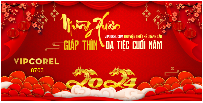 Backdrop mừng xuân giáp thìn - dạ tiệc cuối năm #34