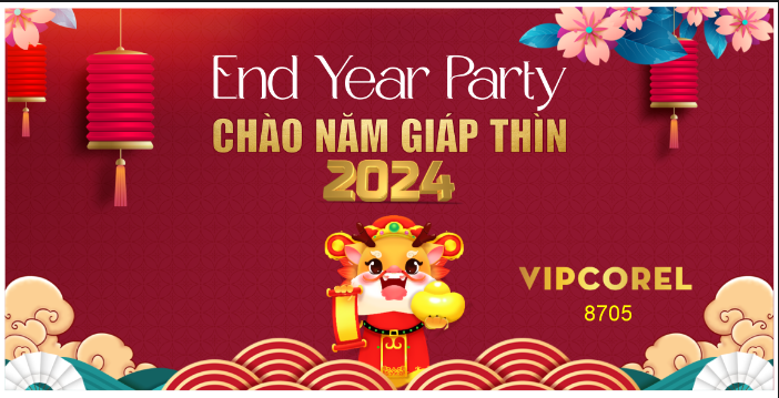 Backdrop End year Party chào năm giáp thìn 2024 #36