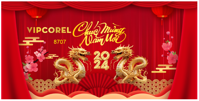 Backdrop chúc mừng năm mới 2024 #38 file corel