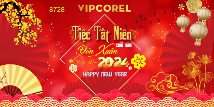 Backdrop tiệc tất niên đón xuân Giáp Thìn 2024 #59