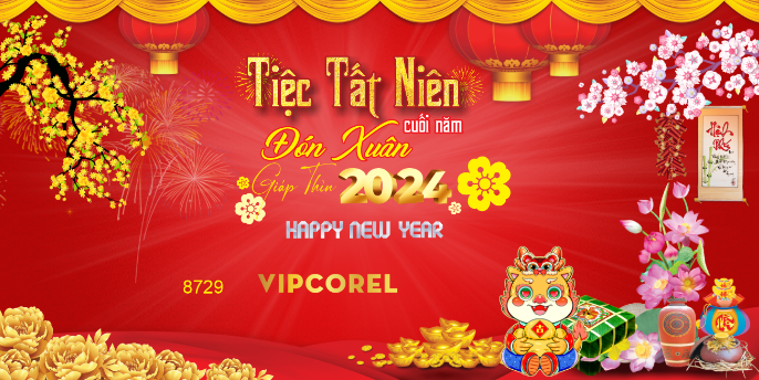 Backdrop tiệc tất niên đón xuân Giáp Thìn 2024 #60