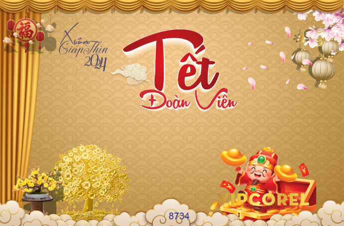 Backdrop Tết đoàn viên - xuân giáp thìn 2024 #65