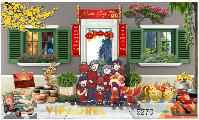 Tranh tiểu cảnh tết 2024 #5