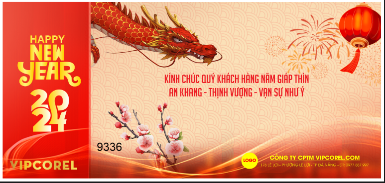 Thiệp chúc mừng năm mới xuân 2024 vector #12