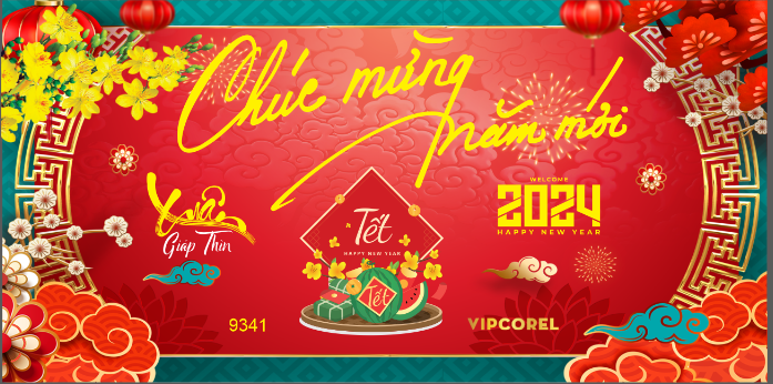 Backdrop Chúc mừng năm mới 2024 vector #76