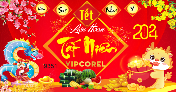 Backdrop Liên hoan tất niên tết 2024 vector #84