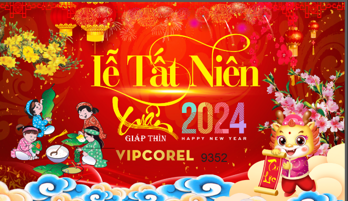 Phông nền Lễ tất niên xuân Giáp Thìn 2024 vector #85