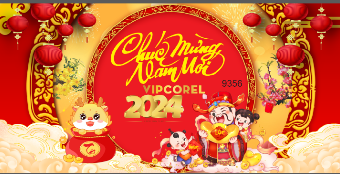Backdrop chúc mừng năm mới 2024 vector #88