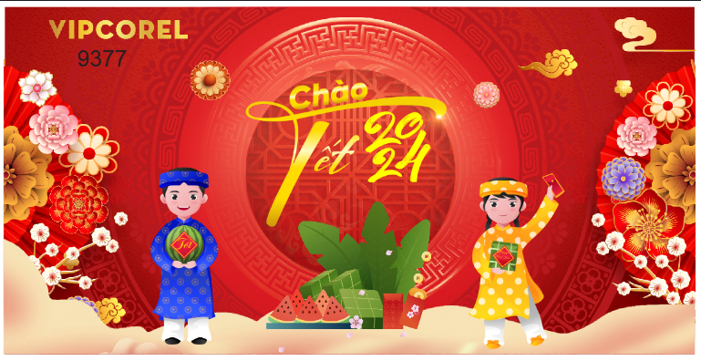 Backdrop chào Tết Giáp Thìn 2024 vector #91