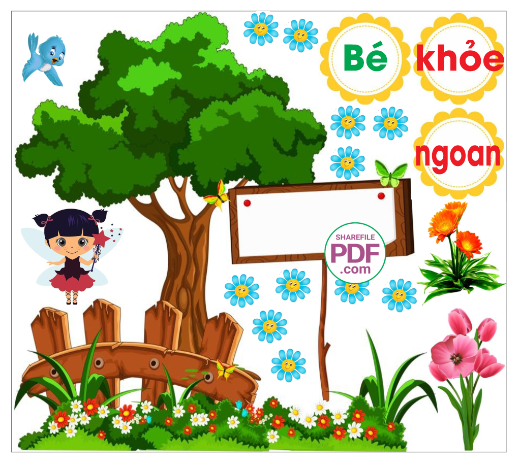 Trang trí phòng học - Bé khỏe ngoan