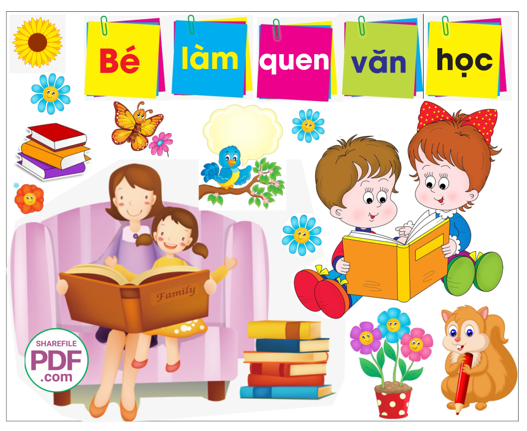 Trang trí phòng học - Bé làm quen văn học #3