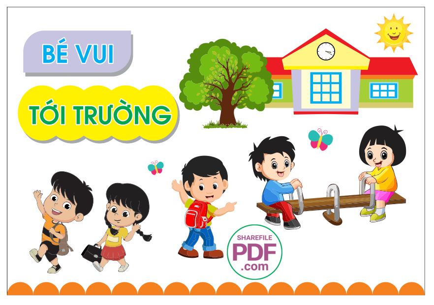 Trang trí phòng học - Bé vui tới trường