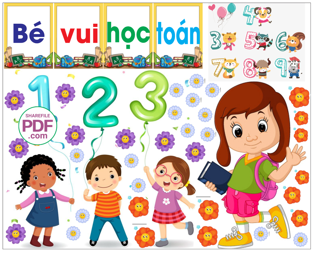 Trang trí phòng học - Bé vui học toán