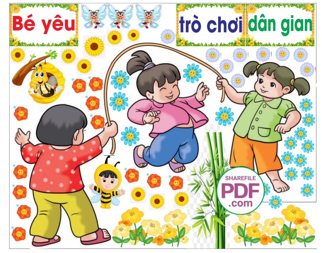 Trang trí phòng học - bé yêu trò chơi dân gian #3