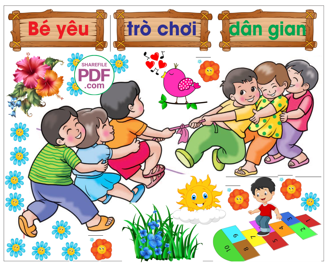 Trang trí phòng học - Bé yêu trò chơi dân gian #2