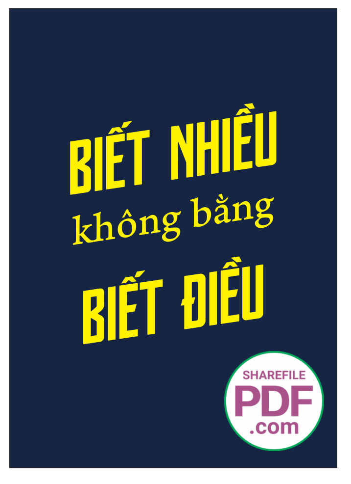 Biết nhiều không bằng biết điều