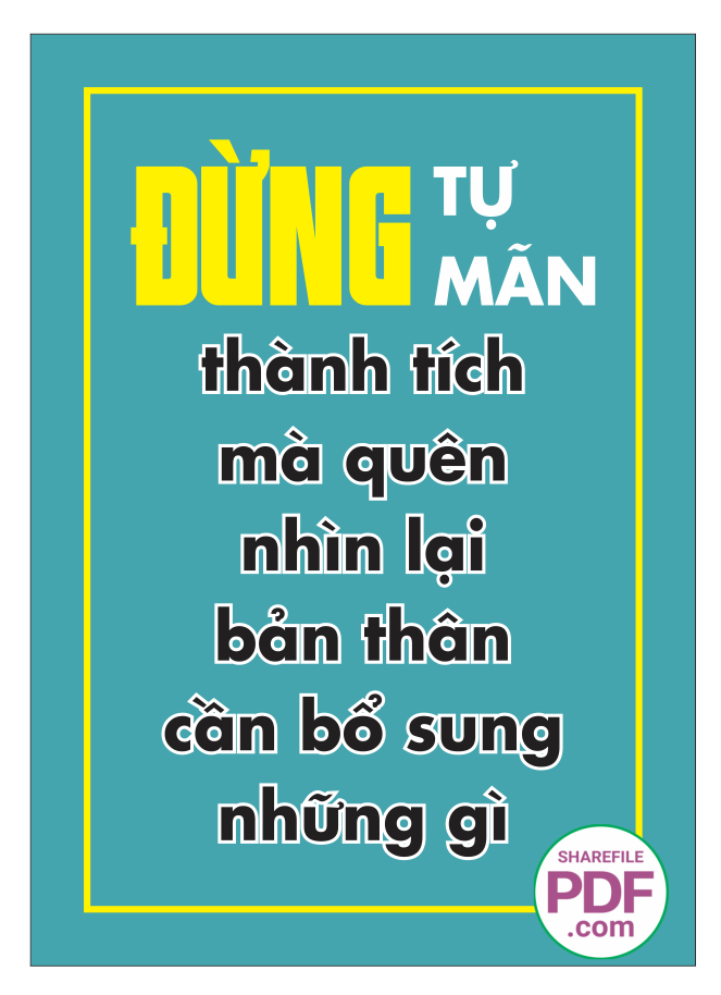 Nhìn lại bản thân cần bổ sung những gì