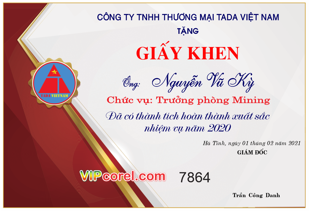 giay khen truong phong mining - cong ty thuong mai tada viet nam.png