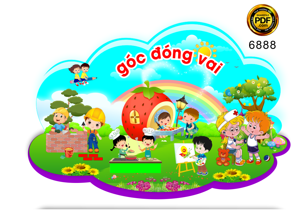 Góc Đóng Vai trang trí trường mầm non