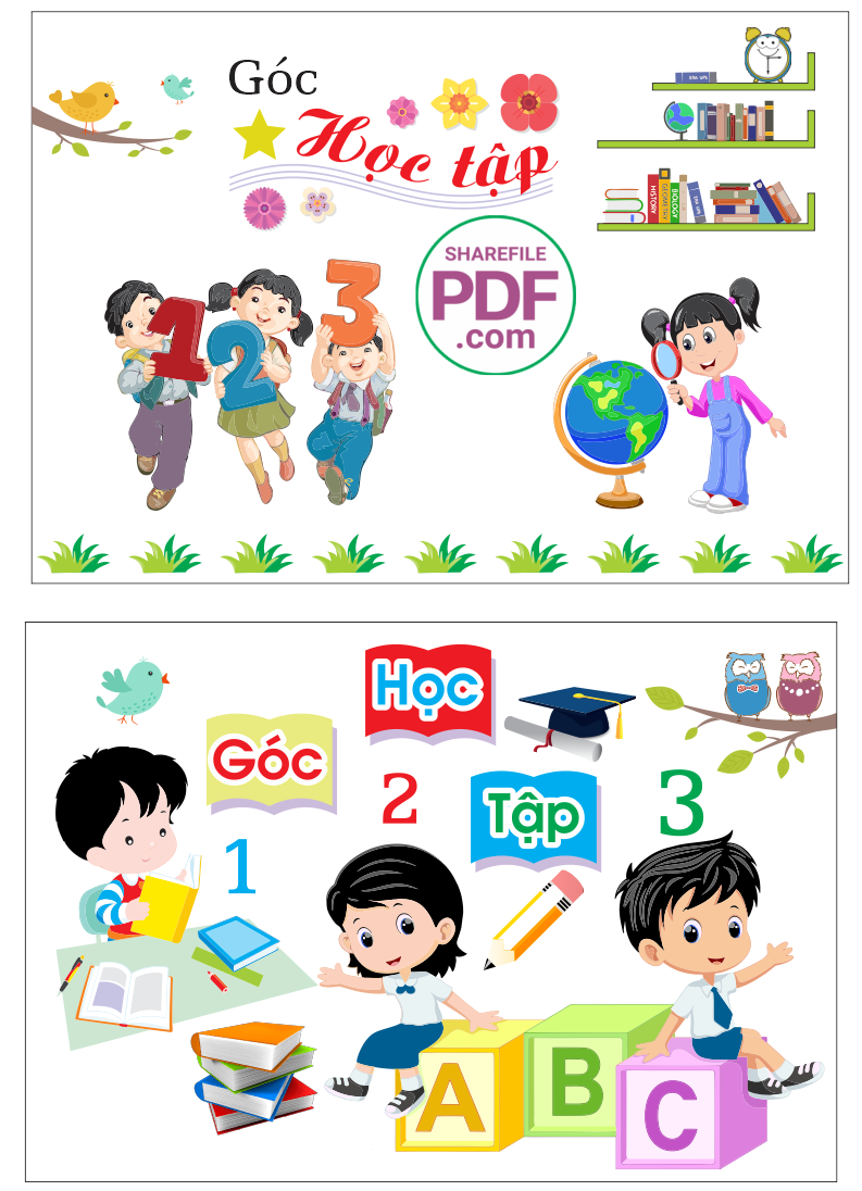 Trang trí phòng học - Góc học tập