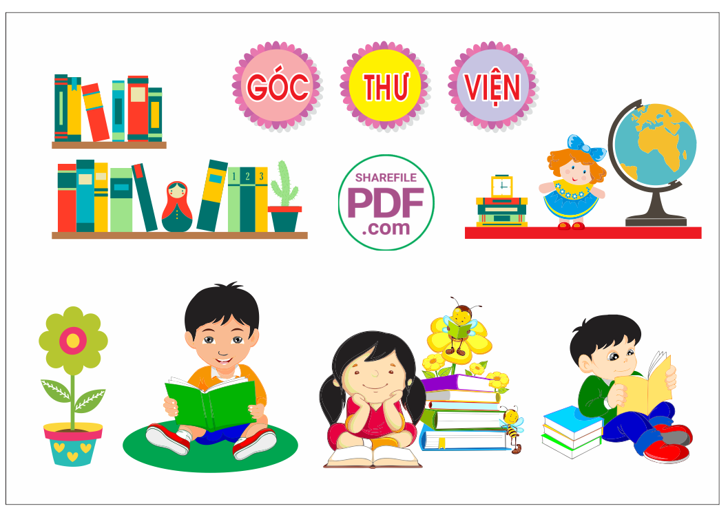 Trang trí phòng học - Góc thư viện