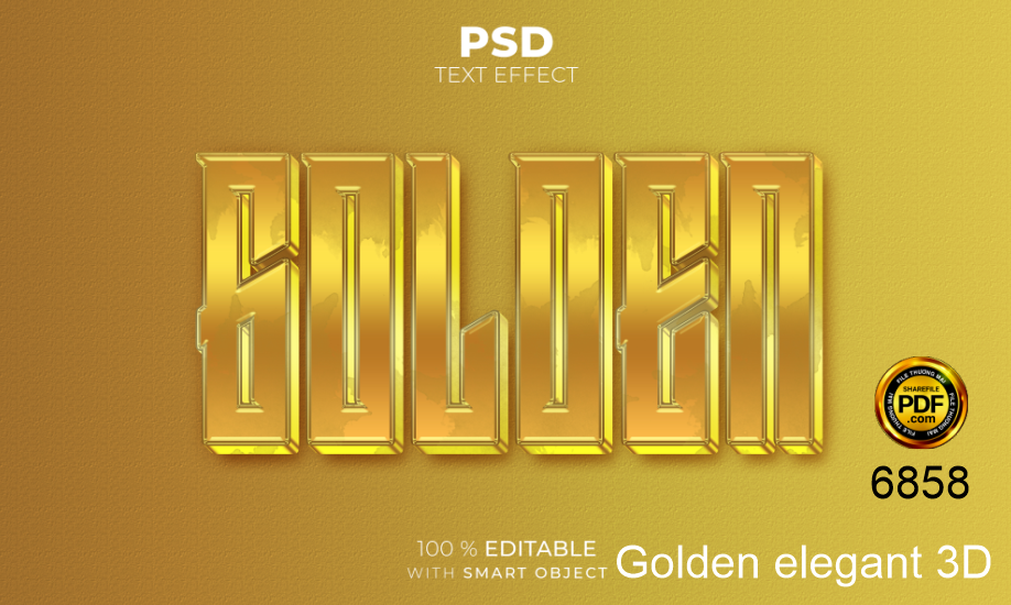 hieu ung chu psd - Golden elegant 3d.png