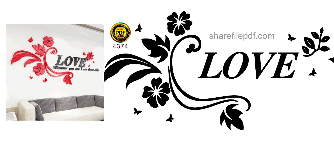 hoa van chu love trang tri tuong vector cnc.png