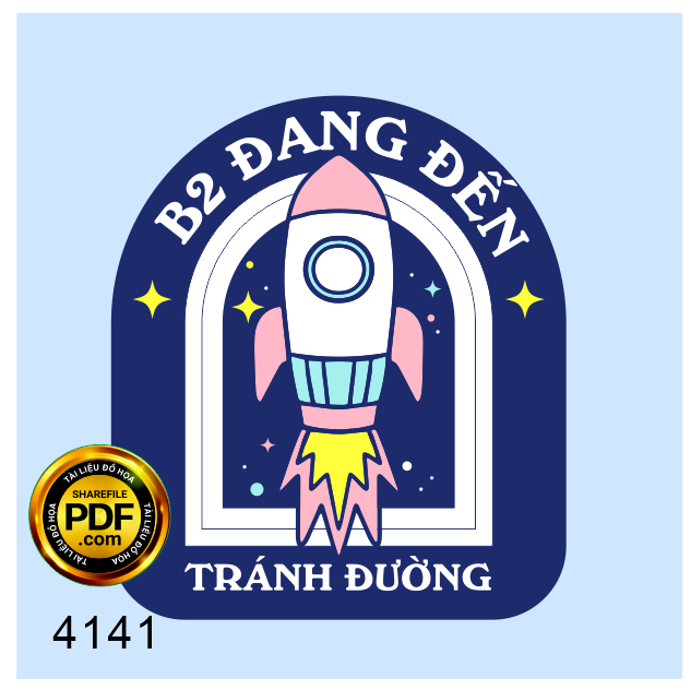  logo in áo 2B đang đến Tránh đường