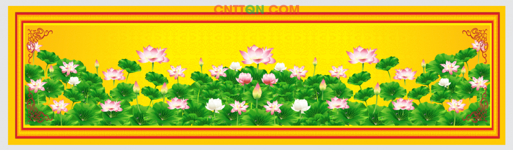 khung vien hoa van mau vang gold hoa sen dep.png
