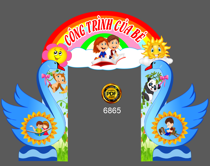 Mẫu cổng khu công trình của bé trường mầm non