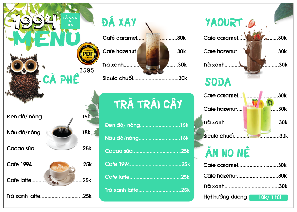 menu 1994 hai cafe and tea ca phe tra trai cay.png