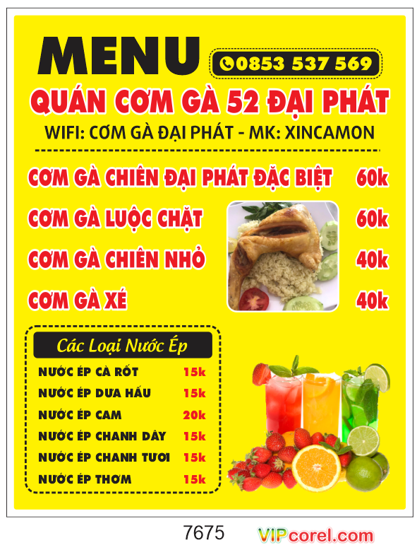 menu quan com ga 52 dai phat.png