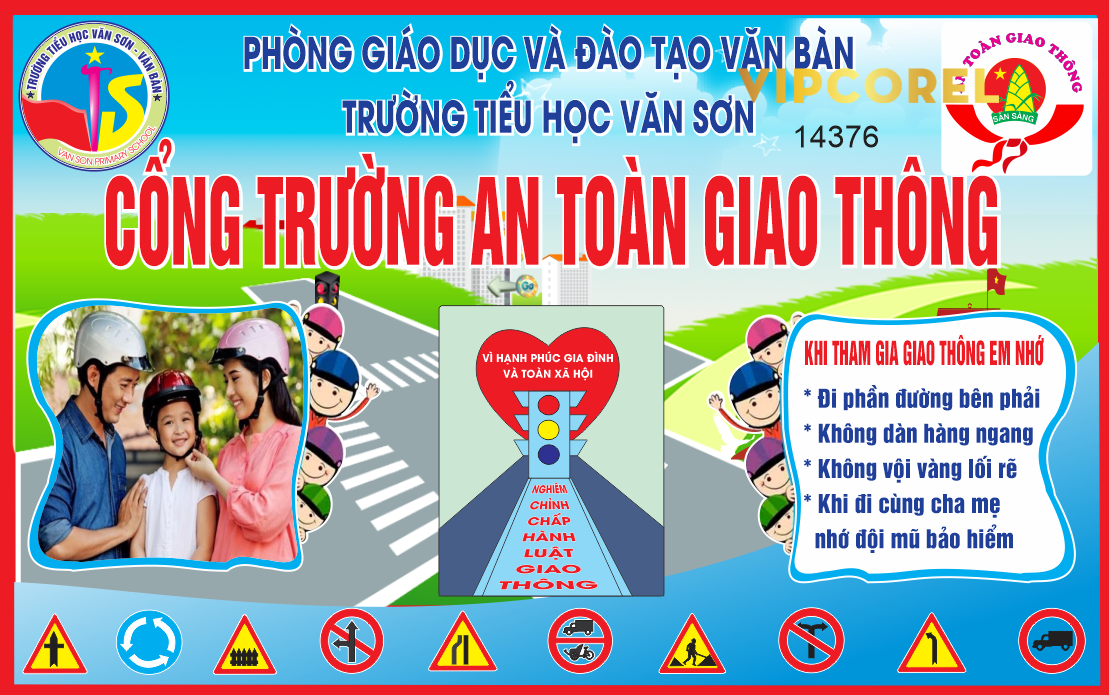 cổng trường an toàn giao thông - trường tiểu học Văn Sơn