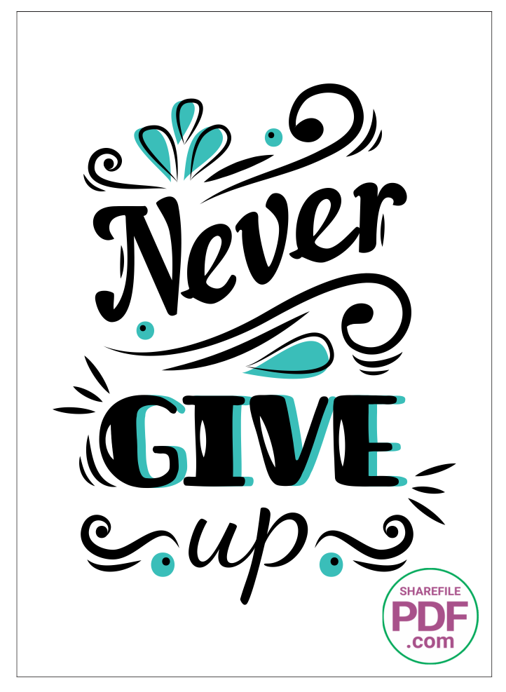 Tranh động lực treo tường Never give up