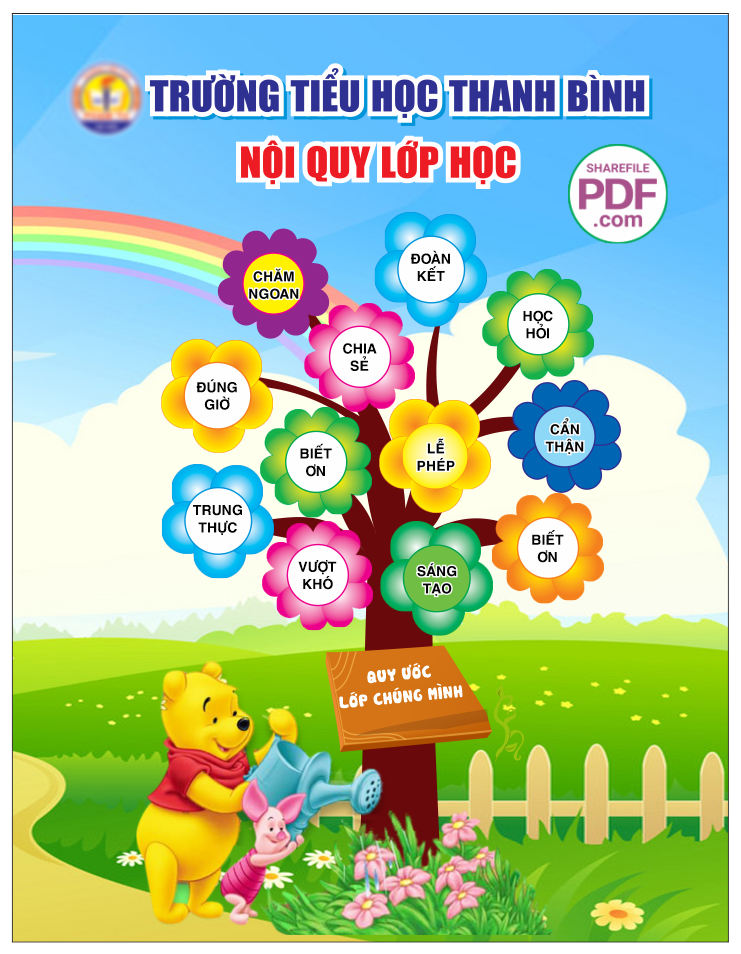 Nội quy lớp học trường tiểu học Thanh Bình