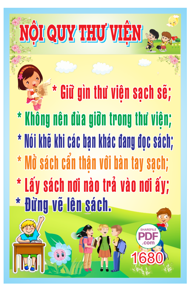 Bảng nội quy thư viện