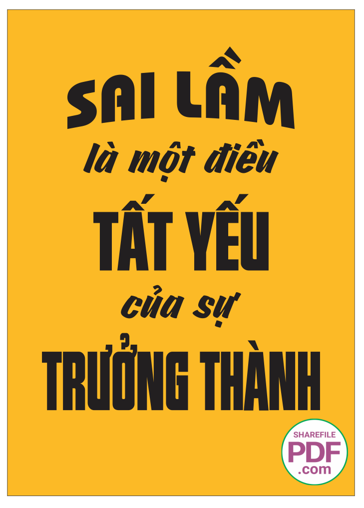 Sai lầm là một điều tất yếu của sự trưởng thành