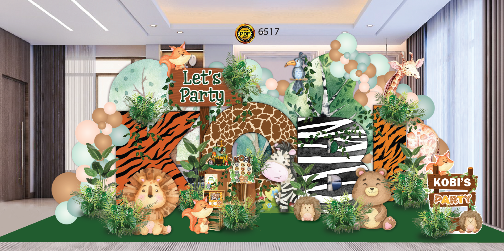 tiec sinh nhat chu de safari - rung xanh let's party.png