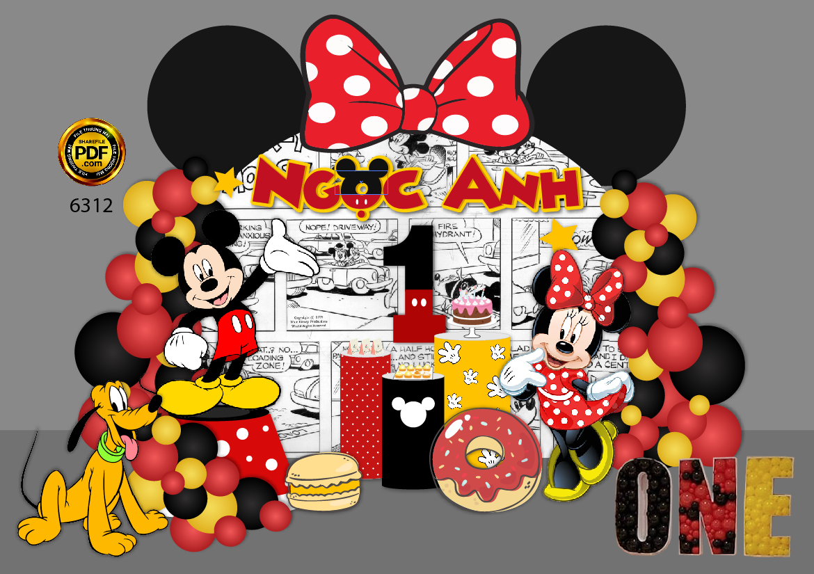trang tri sinh nhat Ngoc Anh - chu de chuot mickey.png