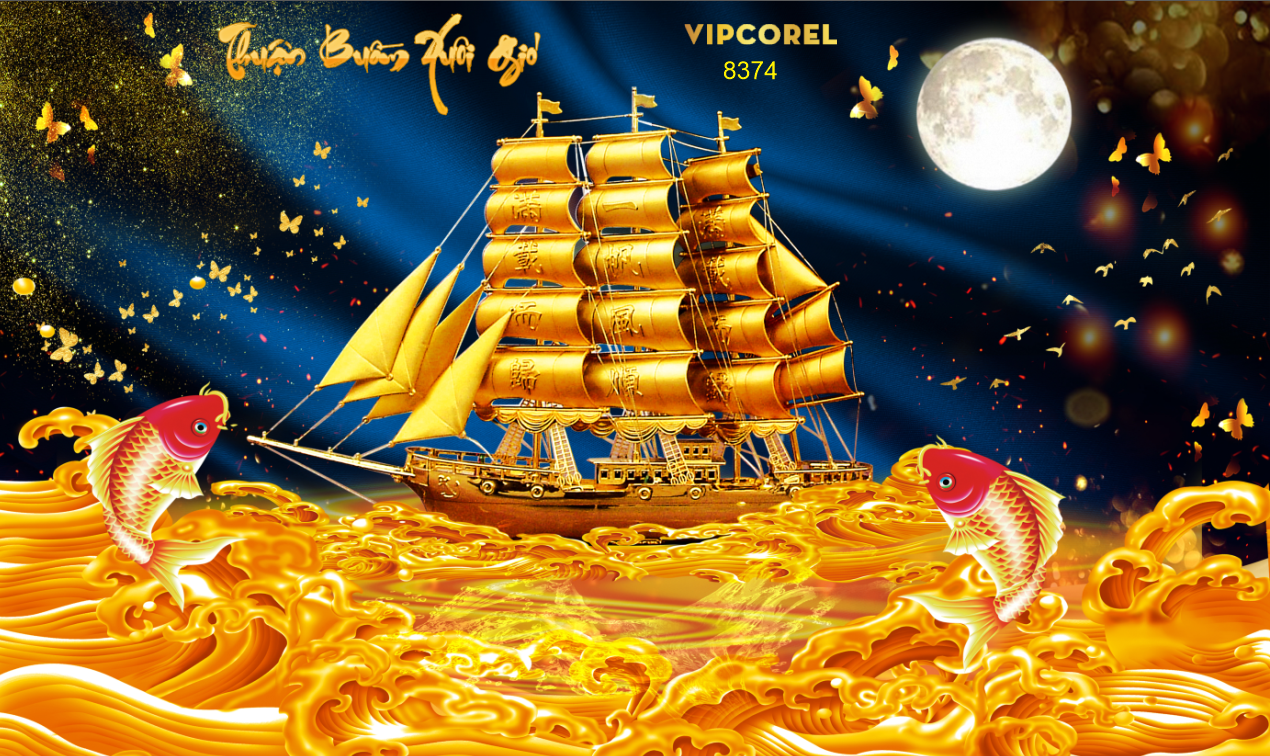 tranh thuan buom xuoi gio vang gold.png