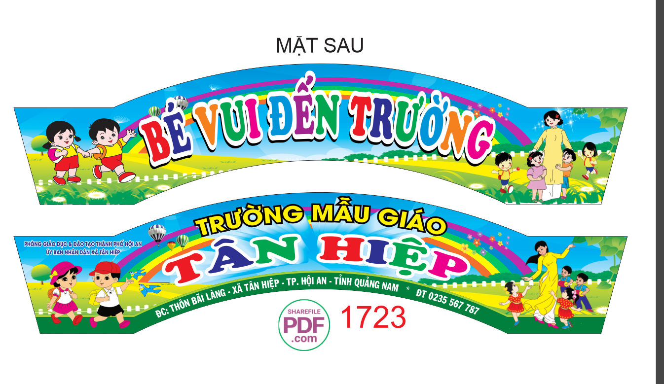 Biển cổng trường mẫu giáo Tân HIệp