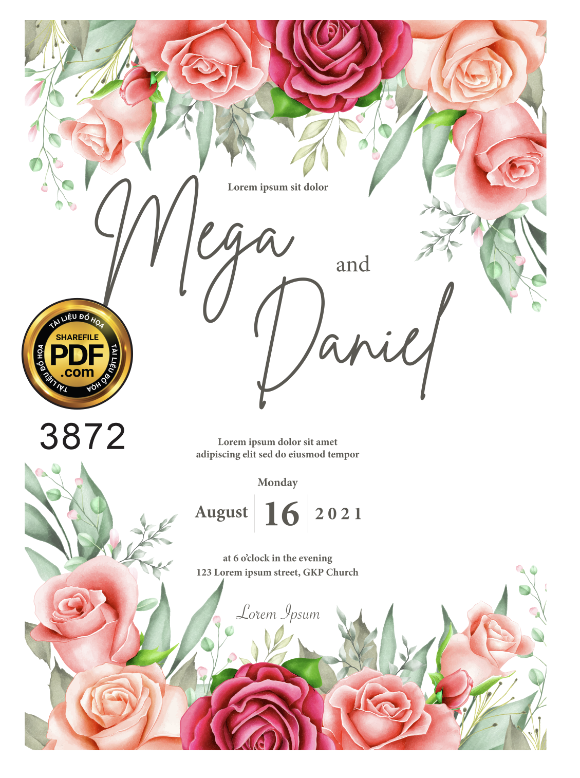 Vector wedding Invitation #107.png