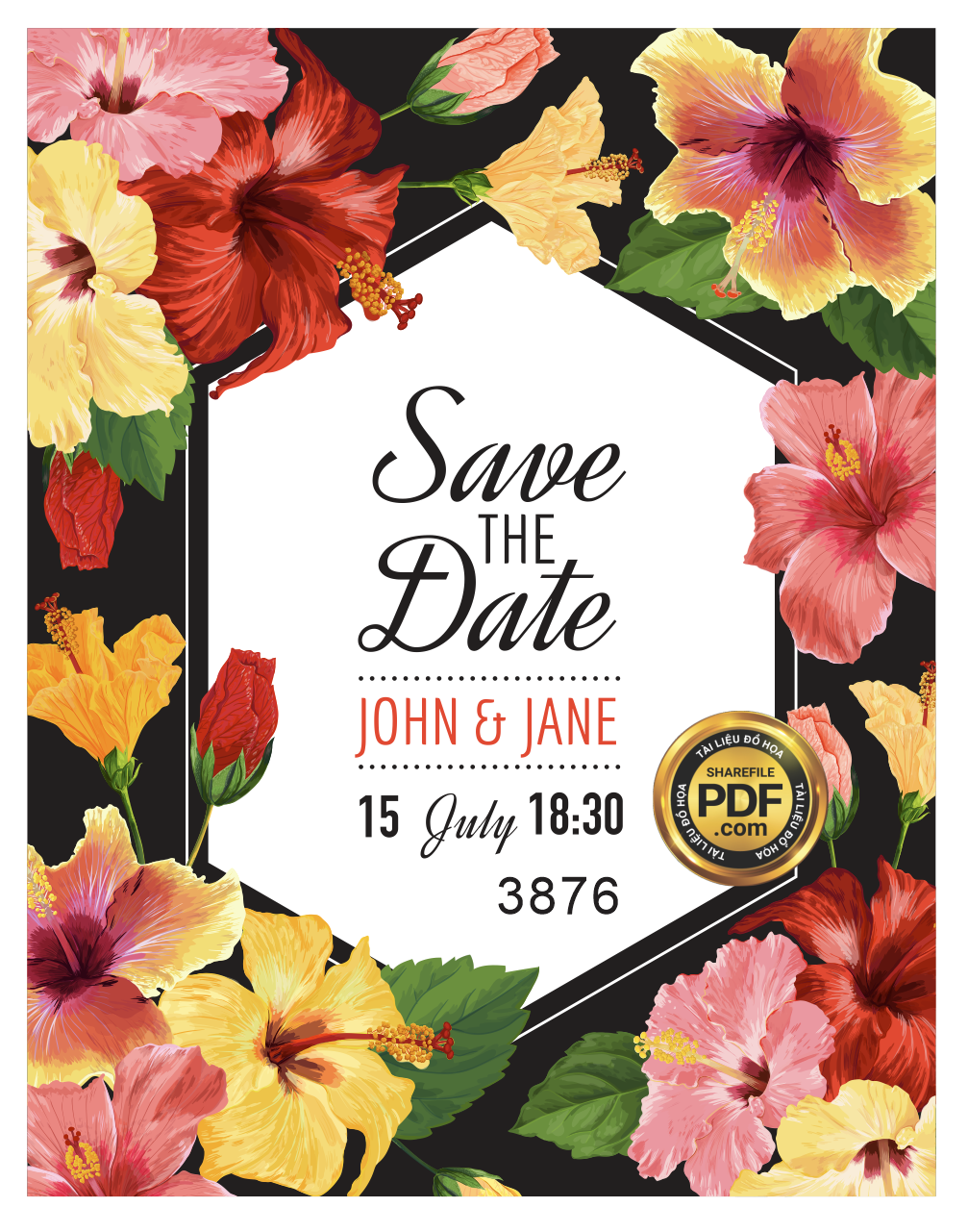 Vector wedding Invitation #111.png