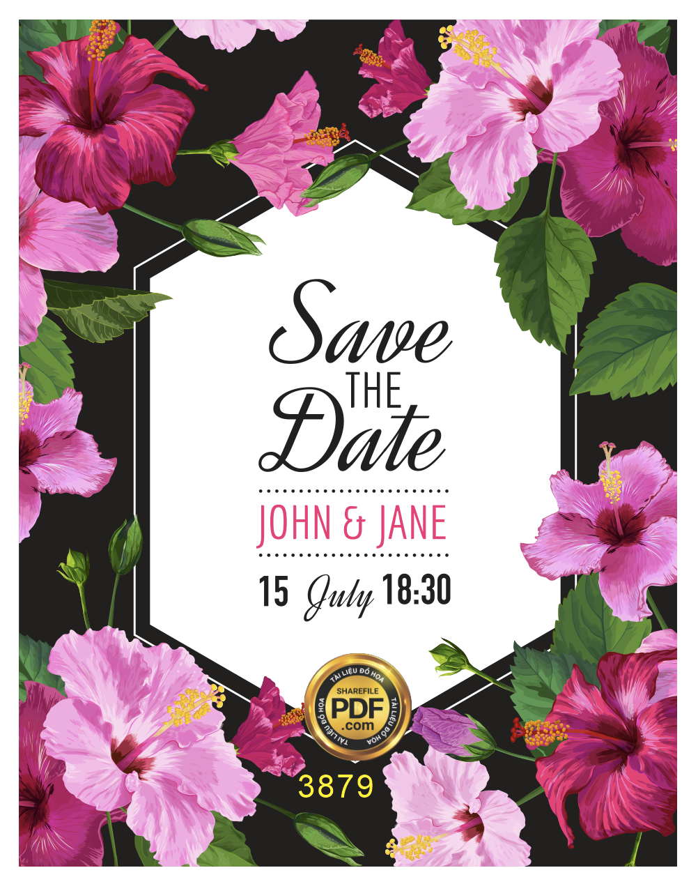 Vector wedding Invitation #114.png