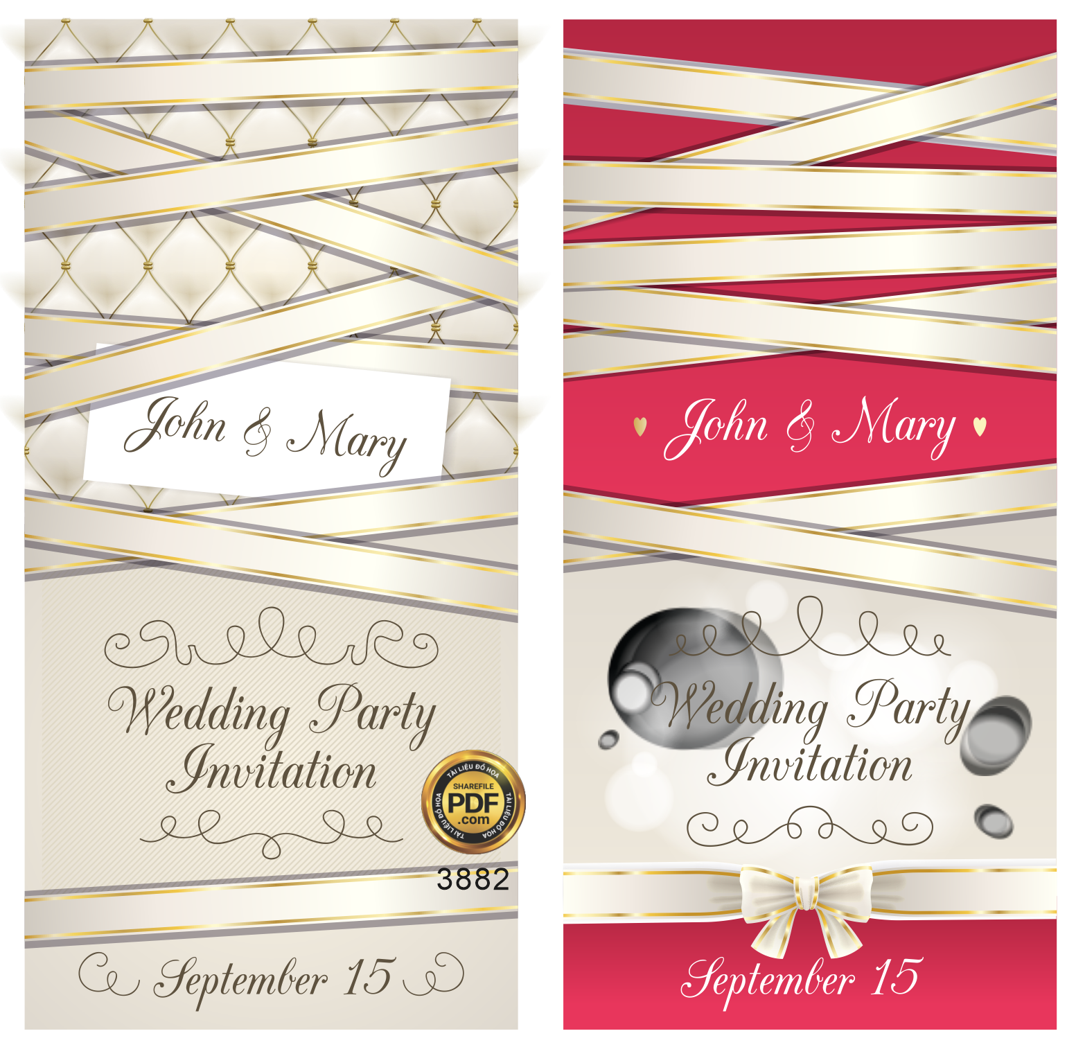 Vector wedding Invitation #117.png